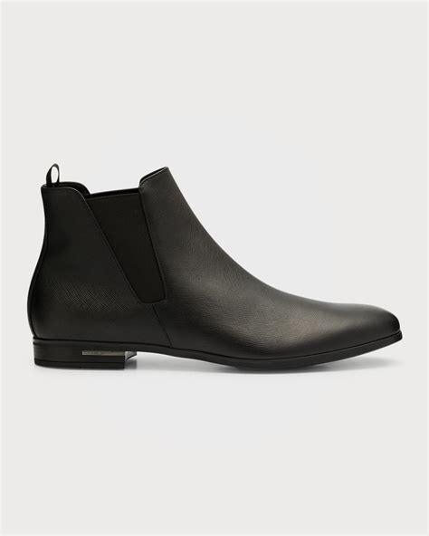 prada leather saffiano|Prada saffiano leather chelsea boot.